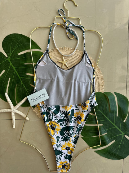 Bañador floreado halter