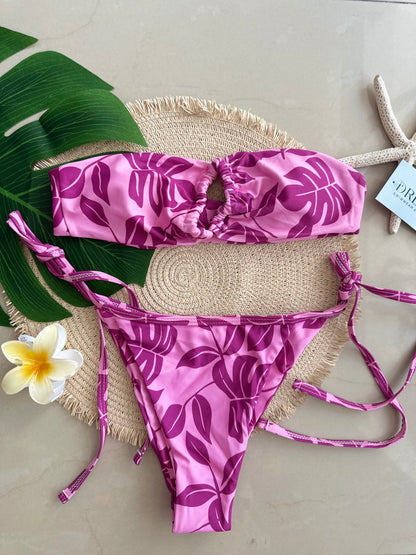 Set bandeau pink tropical