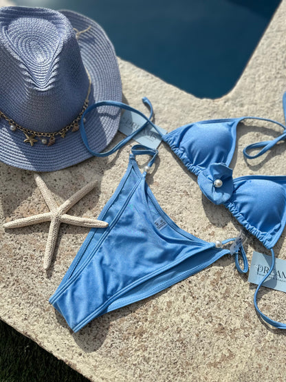 Bikini azul flor 3D