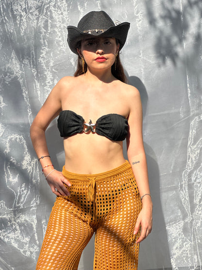 Pantalón tejido bronce