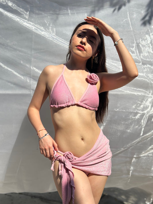 Bikini 3 piezas flor 3D