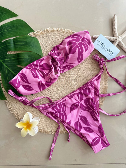 Set bandeau pink tropical