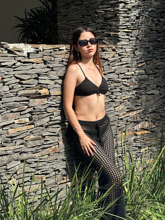 Pantalón tejido negro