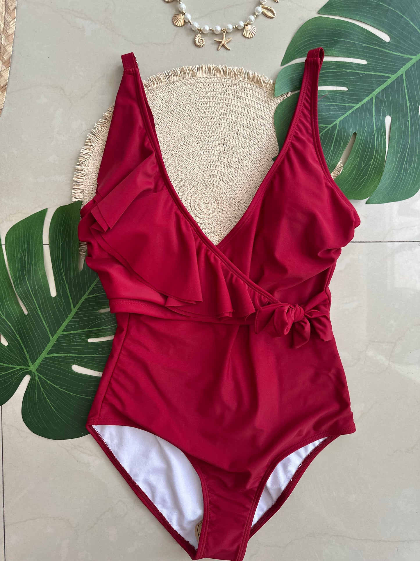 Bañador tinto con Olán