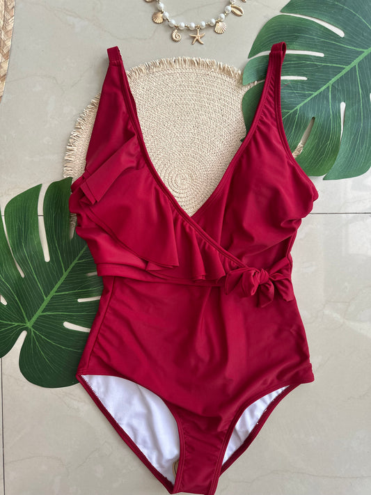 Bañador tinto con Olán