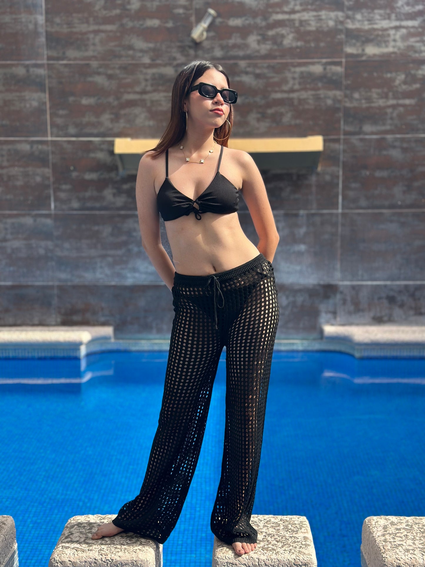 Pantalón tejido negro